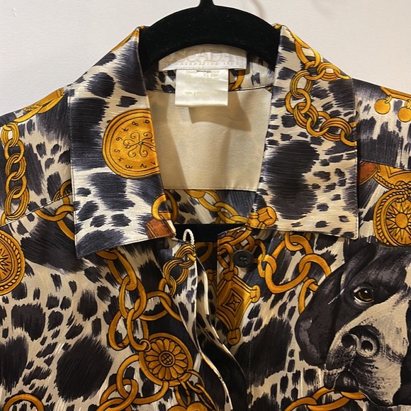 Vintage Escada Dog and Chain Silk Blouse - Picture 4 of 9